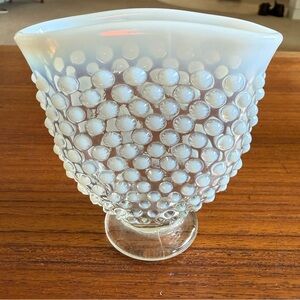 Vintage mini  White Hobnail Glass Vase
